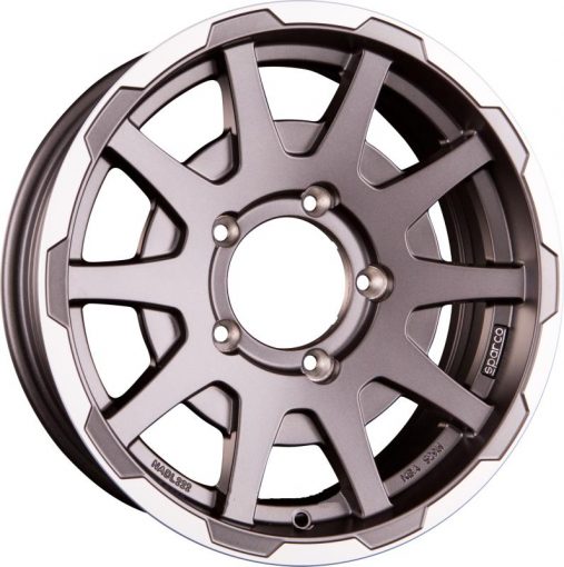 Sparco Dakar Matt Dark Greey Lip Polished NO CAP 5×139.7 R16x5.5 ET5 108.1 ratlankiai Sparco Dakar Matt Dark Greey Lip Polished NO CAP 5×139.7 R16x5.5 ET5 108.1 ratlankiai